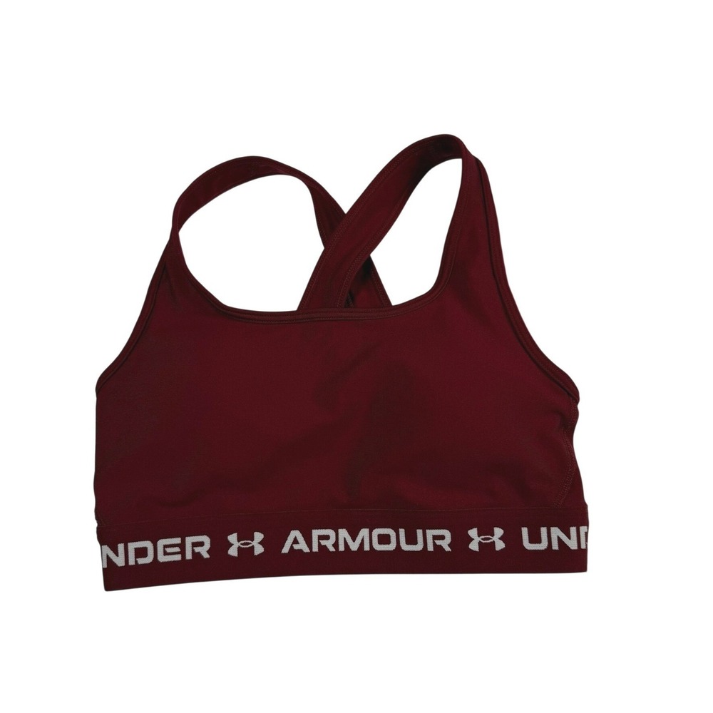 Under Armour UA Sports Bra Womens Small Crossback Burgundy Activewear Gym NWT